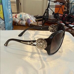 Bulgari Black Sunglasses with Gold Detailing